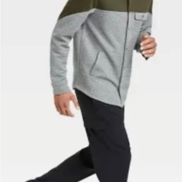 All in Motion - Jacquard Shirt Jacket (Dark green & Gray) Snap closure - Picture 4 of 14